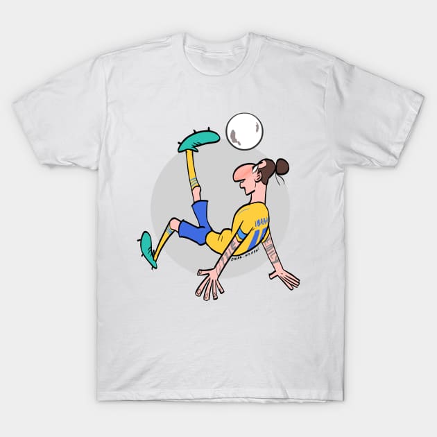 Zlatan Ibrahimovic bicycle kick T-Shirt by Omar Momani